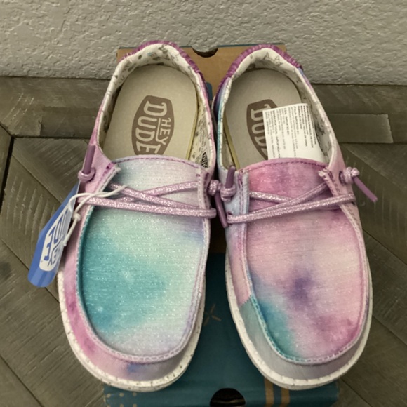 Hey Dude Kids Moccasins - Pink and Blue - Picture 5 of 10